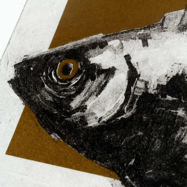 Fine art etching / Not framed / The Golden fish