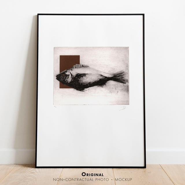 Fine art etching / Not framed / The Golden fish