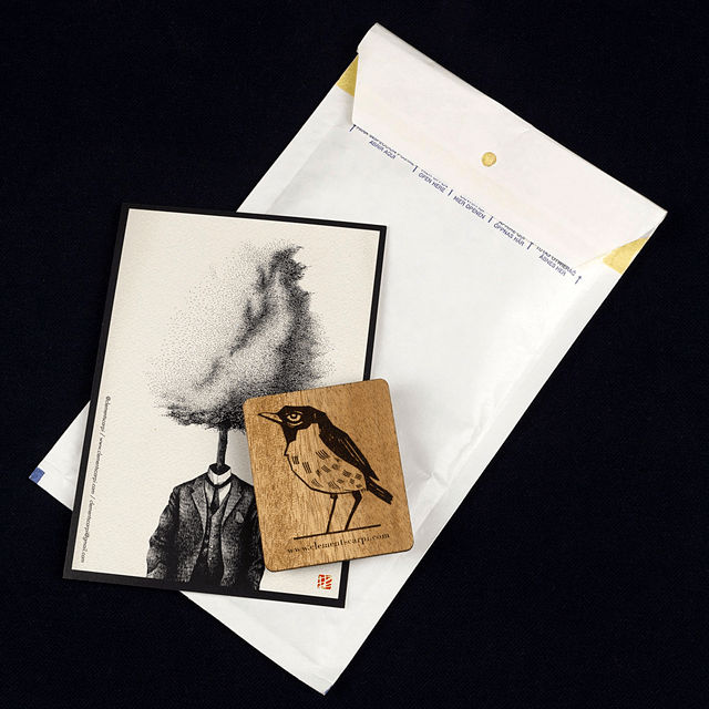 Handcrafted Stamp / Bird II