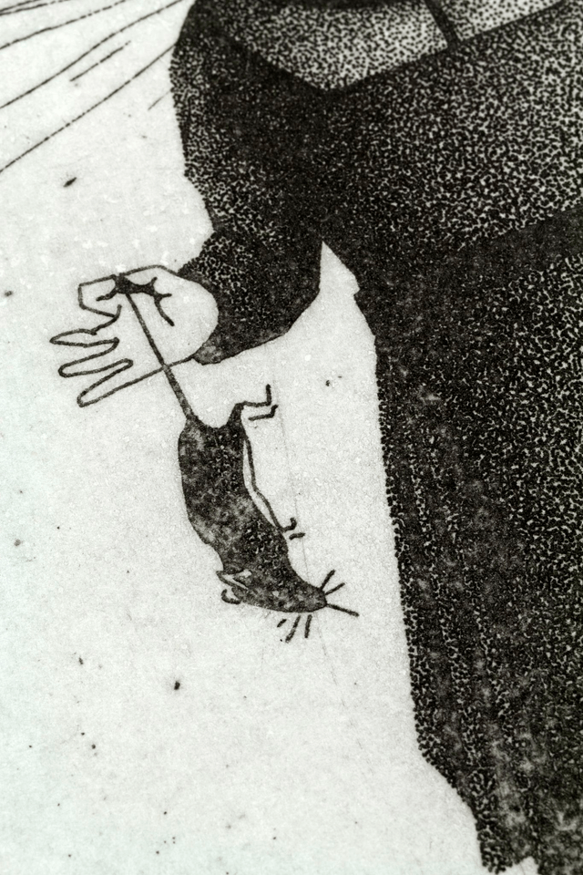 Fine art etching / Not framed / The Cat