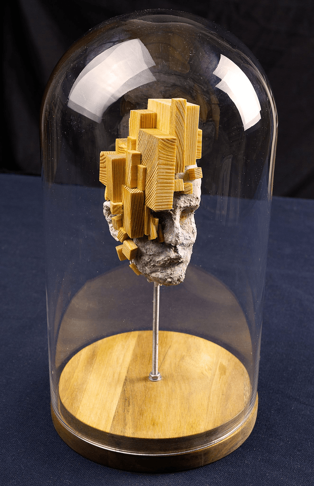 Wood Sculpture / Papier mache / Head I