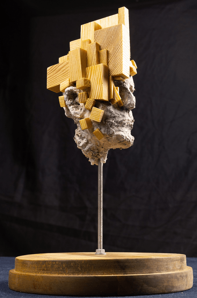 Wood Sculpture / Papier mache / Head I