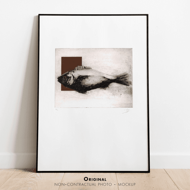 Fine art etching / Not framed / The Golden fish
