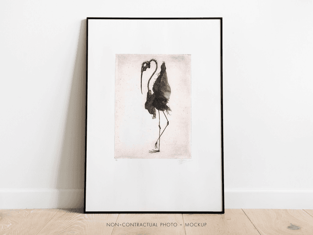 Fine art etching / Not framed / Bird Skull II