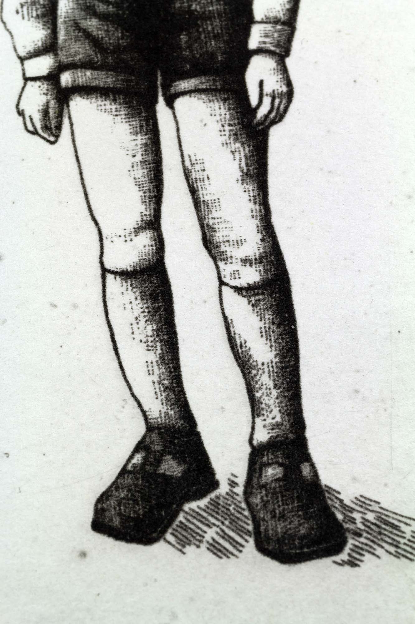Gravure surréaliste "The Warbler" sur papier d'art à bords frangés, présentée dans un cadre noir fin avec passe-partout blanc, posée au sol sur un parquet clair contre un mur blanc.